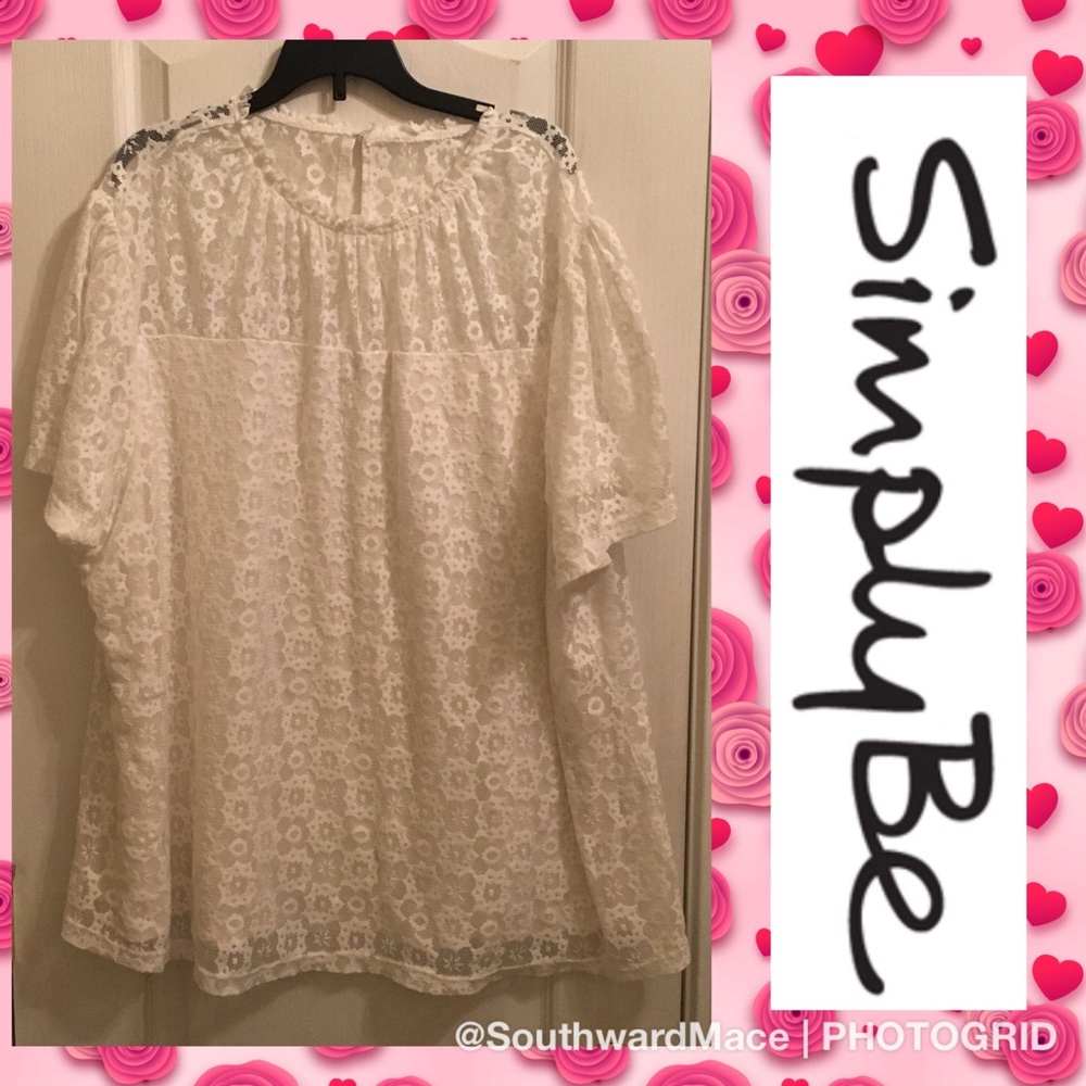 Simply Be lace high neck top NWOT